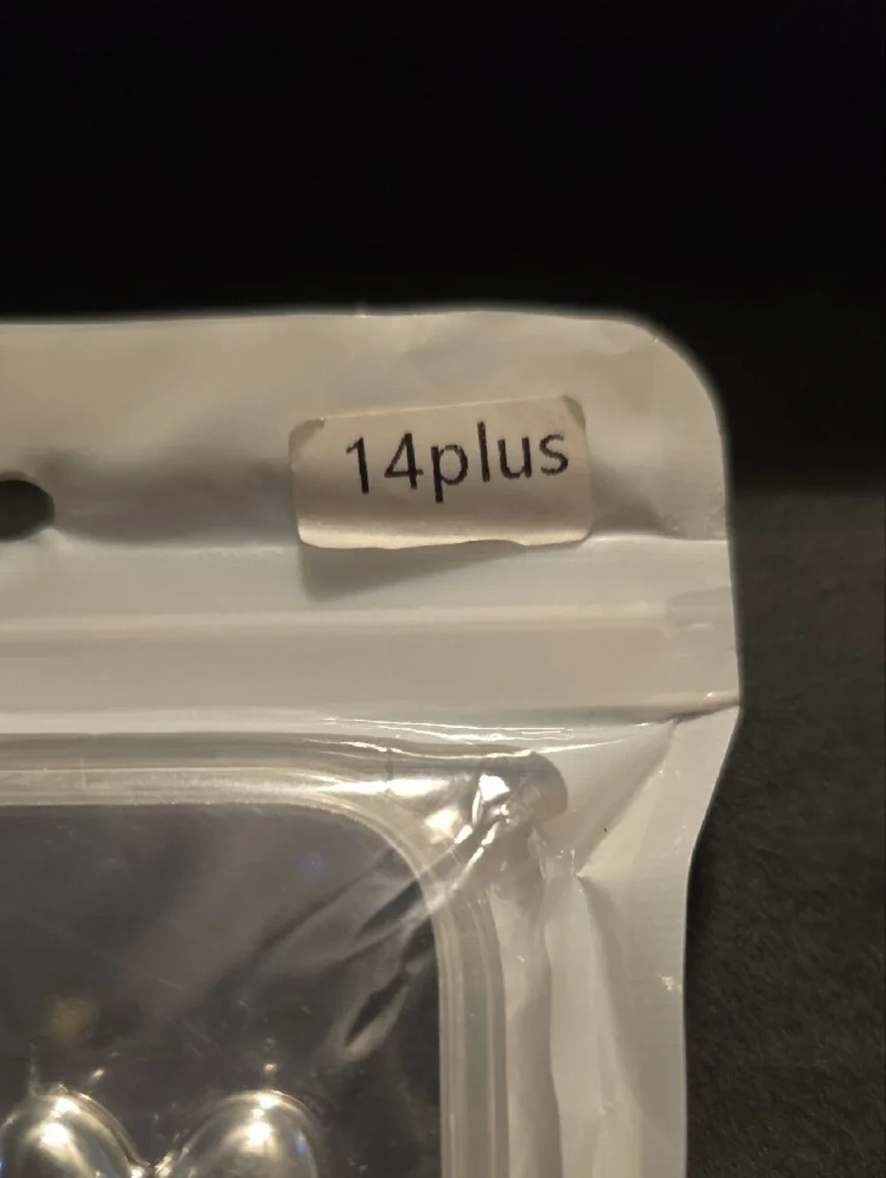iPhone 14 Plus clear TPU case 3D silver metallic hearts